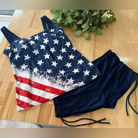 Patriotic Star and Stripe Tankini Set - Picture 3 of 5